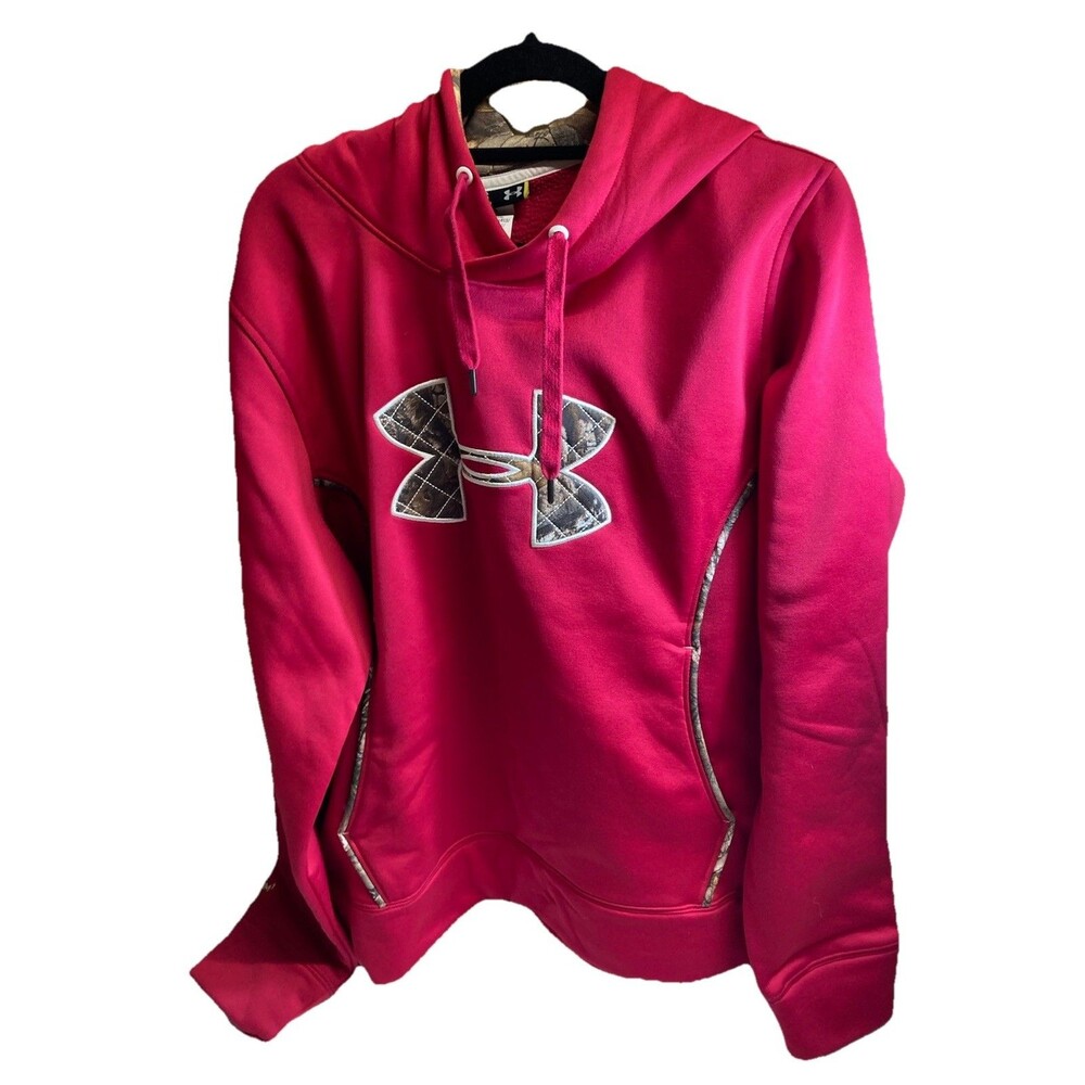 Under Armour hoodie pink with Camo sweatshirt Xl Loose fit